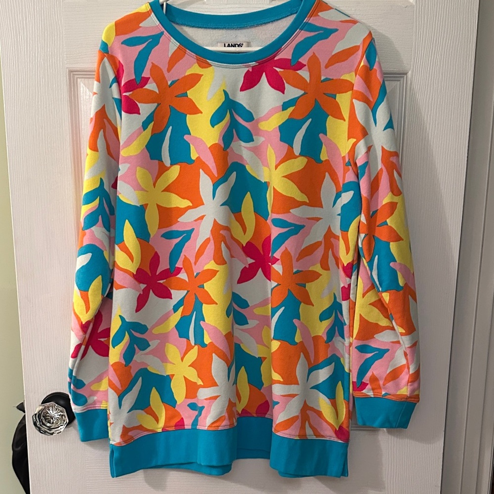 Lands' End Multicolor Floral Top
